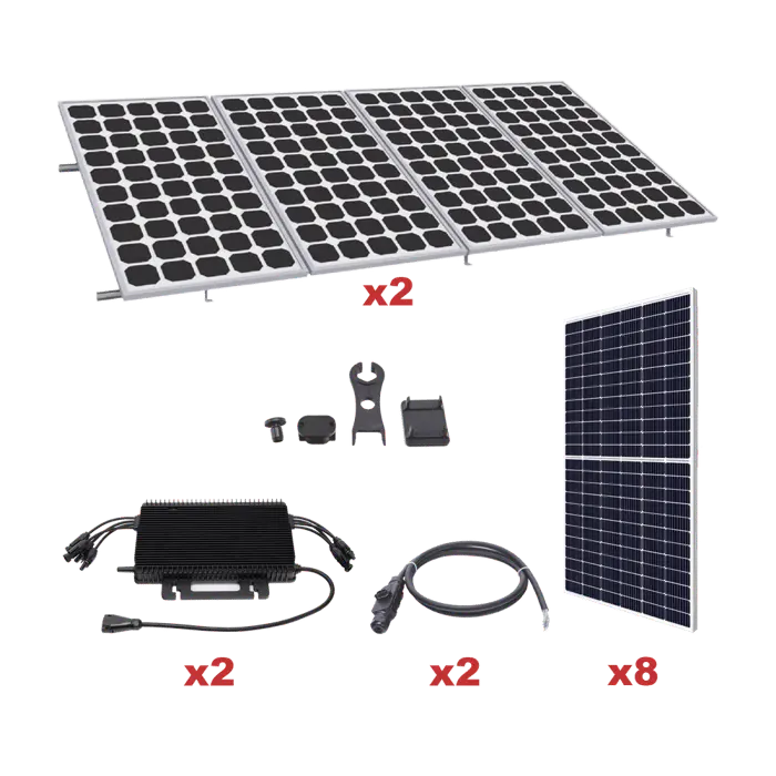 Kit Solar para Interconexión de 4.4KW de Potencia Pico 220Vcc con Microinversor y 8 Módulos de 550 W (Incluye Montaje )
