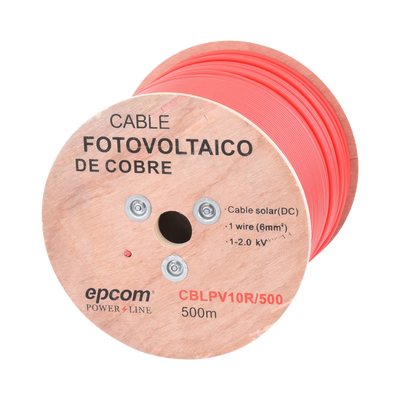 [CBL-PV-10R/500] Carrete de 500 Metros / Cable Fotovoltaico Rojo / Material COBRE / 6mm² (10AWG) / 2000 Vcc