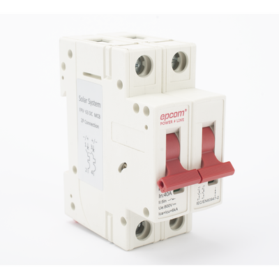 [FPV632PC40] Protección Térmica 2P, 40 A, Corriente Directa 800 Vcc para Aplicación Fotovoltaica Montaje Riel DIN