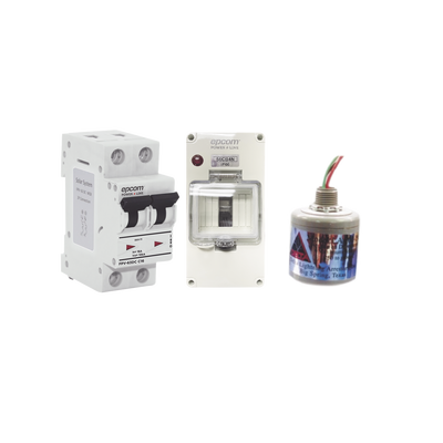 [PL20ACD] Kit de Centro de Carga Para Corriente Directa, Breaker de hasta 800 Vcc de 20 A con Supresor de Descargas Atmosféricas.