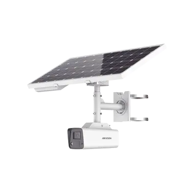 [DS-2XS2T47G1-LDH/4G/C18S40] Kit Solar IP All in One / Cámara Bala ColorVu 4 Megapixel / Lente 4 mm / Panel Solar / Batería de Respaldo de Litio 23.2Ah (Hasta 24 Días) / Conexión 4G / Accesorios de Instalación