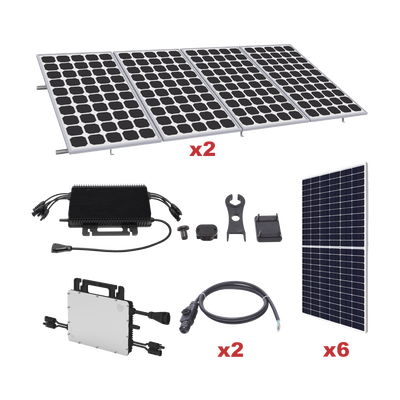 [KIT-HMS-3K-550SP] Kit Solar para Interconexión de 3.3 KW de Potencia Pico 220Vcc con Microinversor y 6 Módulos de 550 W (Incluye Montaje)