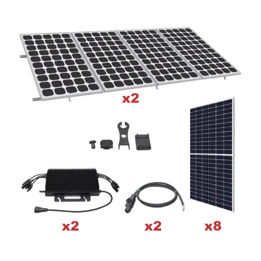 Kit Solar para Interconexión de 4.4KW de Potencia Pico 220Vcc con Microinversor y 8 Módulos de 550 W (Incluye Montaje )